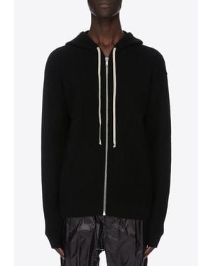 Rick Owens Temple Zipped Hooded Cardigan - Black