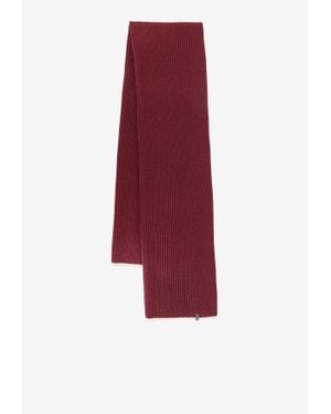 Brunello Cucinelli Cashmere Ribbed Scarf - Red