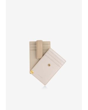 Mlouye Rotate Leather Double Cardholders - White