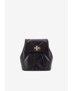 Tory Burch Virginia Diamond Quilt Leather Backpack - Black