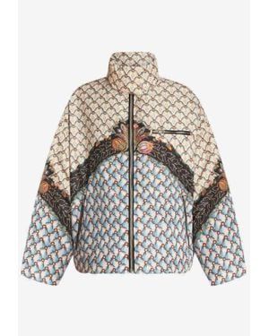 Etro Floral Print Down Jacket - White