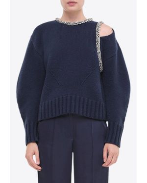 Jonathan Simkhai Monroe Crystal Embellished Sweater - Blue