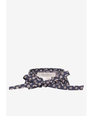 Max Mara Silk Patterned Collar - White