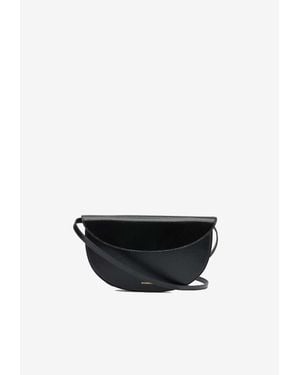 Jil Sander Curve Calf Leather Clutch Bag - White