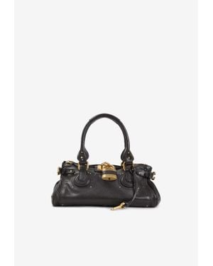 Chloé Paddington Leather Top Handle Bag - Black