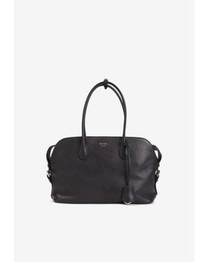 Prada Buffalo Leather Shopping Tote - Black