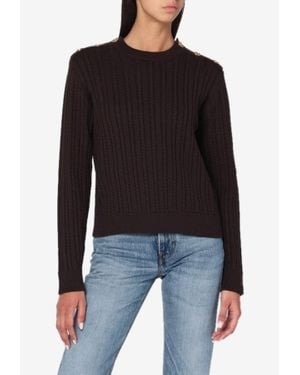 Golden Goose Cable Knit Wool Blend Sweater - Black