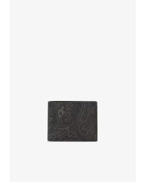 Etro Arnica Paisley Jacquard Bi-Fold Wallet - White