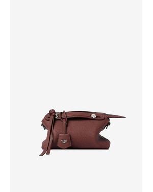 Fendi Mini By The Way Hammered Leather Top Handle Bag - Brown