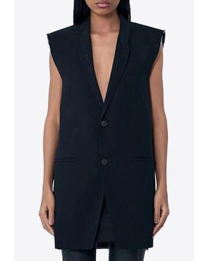 Rick Owens Temple Sleeveless Concordian Jacket - Blue
