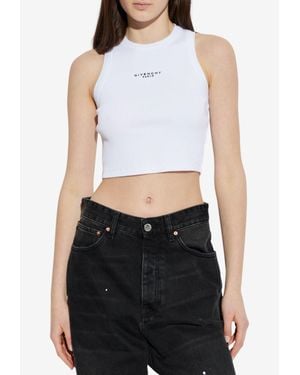 Givenchy Logo Cropped Tank Top - White