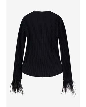 BOSS Efedera Plisse Feathered Top - Blue