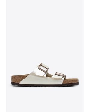 Birkenstock Arizona Birko-Flor Slides - White