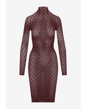 Wolford Mermaid Net Mini Dress - Purple