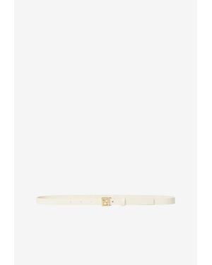 Fendi Ff Buckle Thin Leather Belt - White