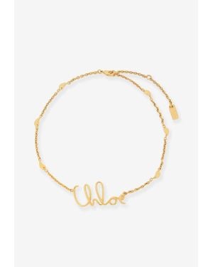 Chloé Logo-Lettering Pendant Necklace - White