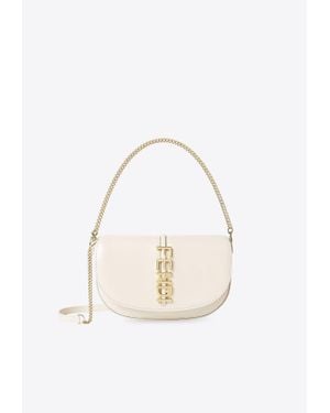 Fendi Graphy Leather Chain Clutch - White