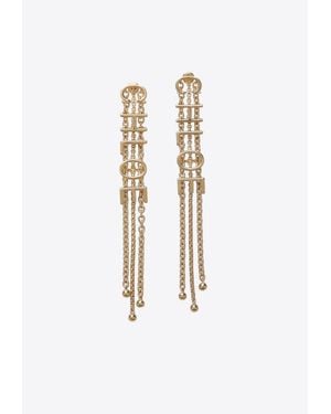 Chloé Logo Lettering Dangling Earrings - White