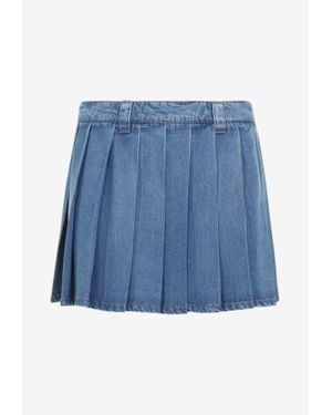 Celine Denim Trapeze Mini Skirt in Blue | Lyst Canada