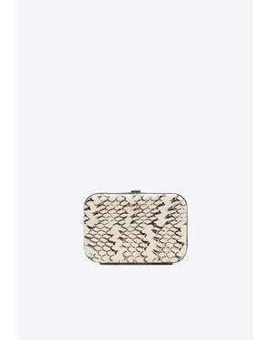 Prada Snakeskin Rigid Cardholder - White