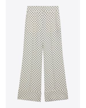 Valentino Polka Dots Straight-Leg Pants - White