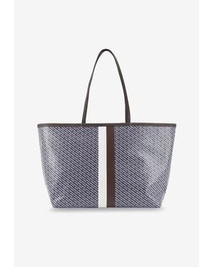 Tory Burch Racer Coated Canvas Tote Bag - Blue