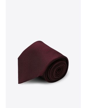 Destin Jacquard-Pattern Silk Tie - Red
