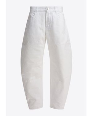 Alaïa Buttoned Rounded Jeans - White