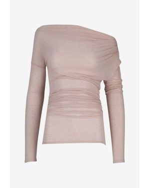 Elisabetta Franchi Asymmetrical Ruched Top - Pink