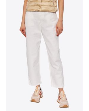 Moncler High-Rise Cropped Jeans - White