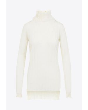 Carven Wool-Blend High-Neck Sweater - White