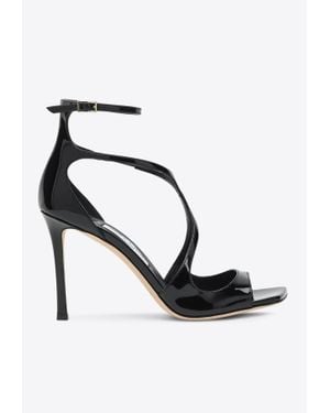 Jimmy Choo Azia 95 Patent Leather Sandals - White