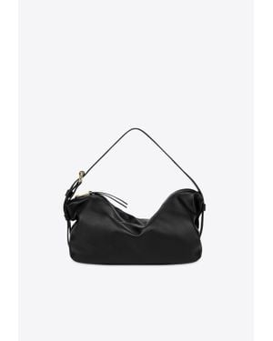Moschino Tie Me Nappa Leather Hobo Bag - Black
