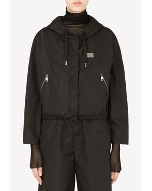 Dolce & Gabbana Technical Fabric Hooded Jacket - Black