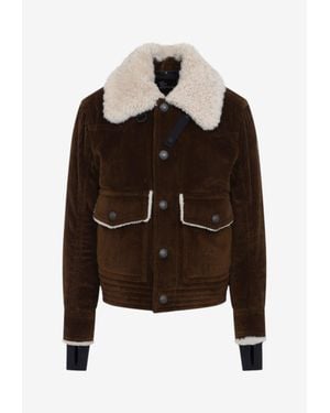 Moncler Givrand Shearling-Trimmed Corduroy Jacket - Brown