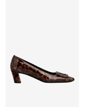 Roger Vivier Belle Vivier 45 Tortoiseshell Pumps - Brown