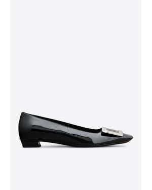 Roger Vivier Belle Vivier Patent Leather Ballet Flats - White