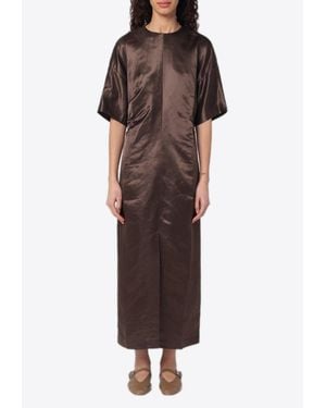 Loulou de Saison Silk-Blend Maxi Dress - Brown