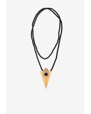 Djihan Petra Volcanic Stone Chain Necklace - Black
