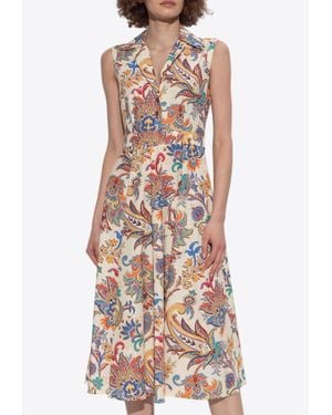 Etro Paisley Print Midi Dress - Multicolor
