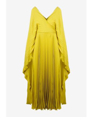 Valentino Silk Draped Maxi Dress - Yellow