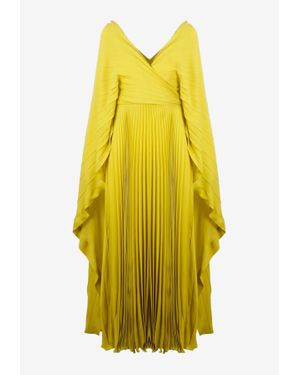 Valentino Silk Draped Maxi Dress - Yellow