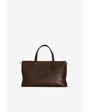 The Row Marcel Leather Top Handle Bag - Brown
