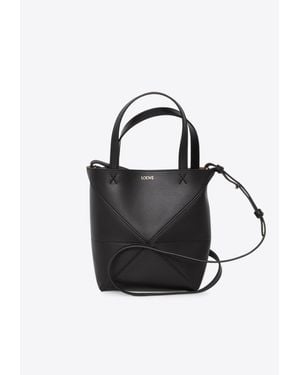 Loewe Mini Puzzle Fold Tote Bag - Black