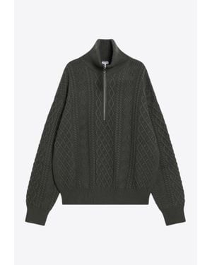 Loewe Wool Braid-Knit Jumper - Black