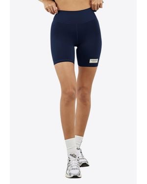 THE GIVING MOVEMENT x YOOX Logo Patch High-Rise Biker Shorts - Blue