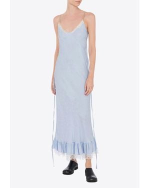 Moschino Floral Jacquard Midi Slip Dress - White