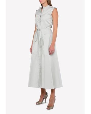 Nina Ricci A-Line Maxi Shirt Dress - Gray