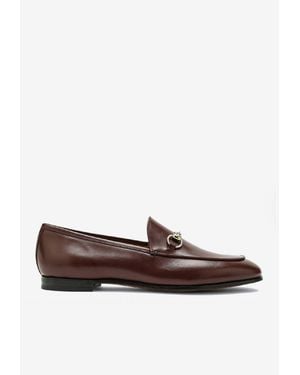 Gucci Jordaan Horsebit Leather Loafers - Brown