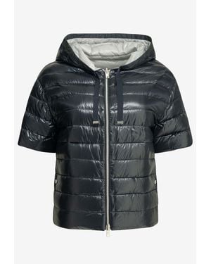 Herno Reversible Short-Sleeved Down Jacket - Black